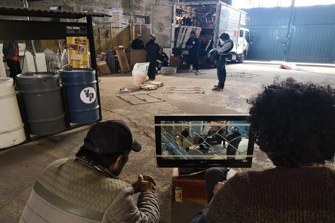 Detras de camaras filmando el embajador del cuidado