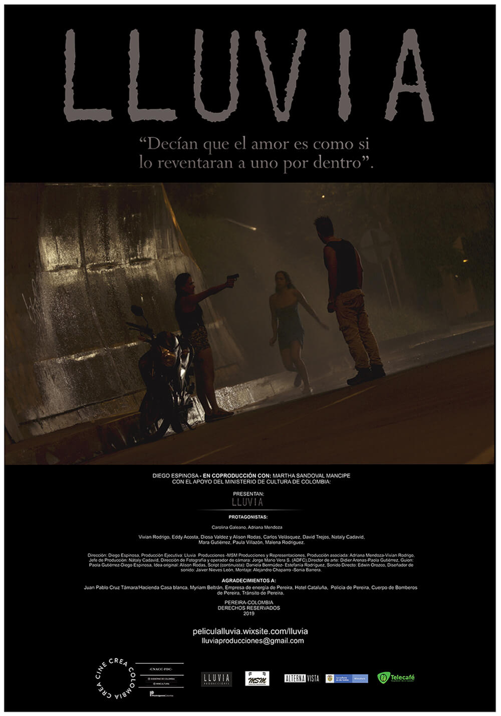 Poster Pelicula lluvia colaboración Alto Voltaje Films