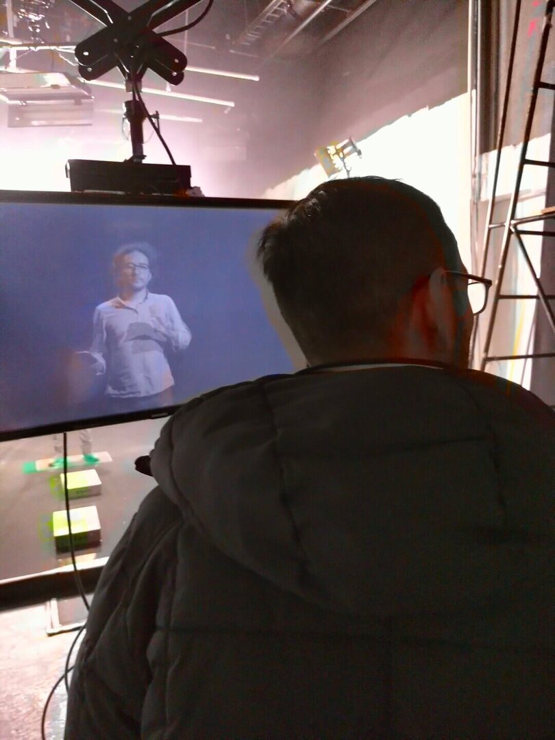 Detras de camaras filmando video clip